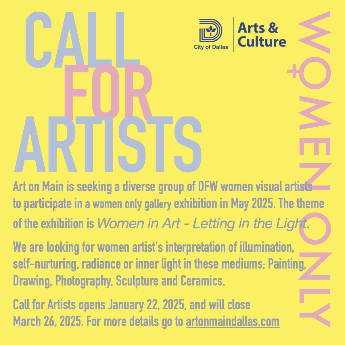 Women in Art – Letting in the Light Exhibition – Call for Artists