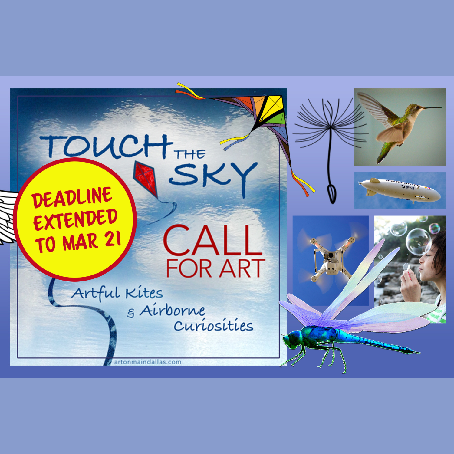 DEADLINE EXTENDED! Touch the Sky – Artful Kites & Airborne Curiosities Exhibition CALL FOR ART