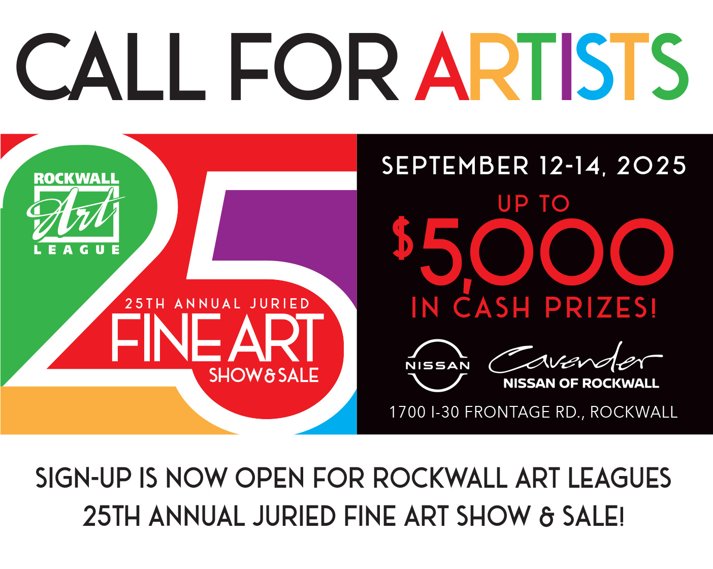 Call For Artists – Rockwall Art League 25th Annual Juried Show & Sale
