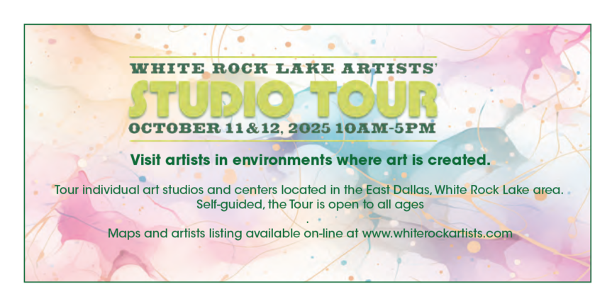 White Rock Lake Artists’ Tour Returns 10.11 & 10.12